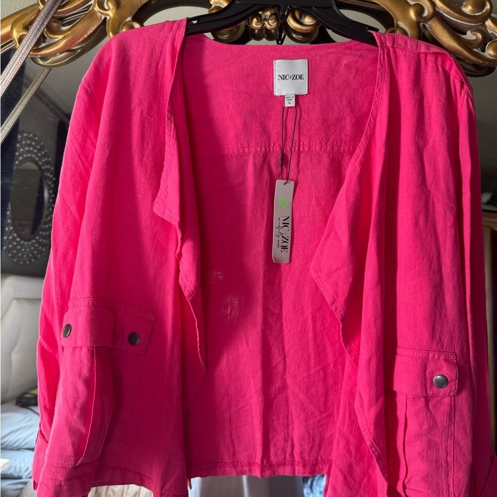 Nic+Zoe linen Pink Jacket - Picture 3 of 8